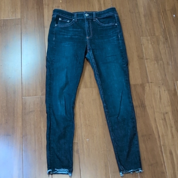 Rag & Bone 10 Inch Ankle Skinny Jeans Raw Hem in Mad River - Picture 2 of 14